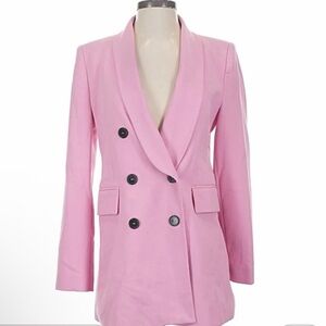 Zara Light Pink Double-Breasted Blazer